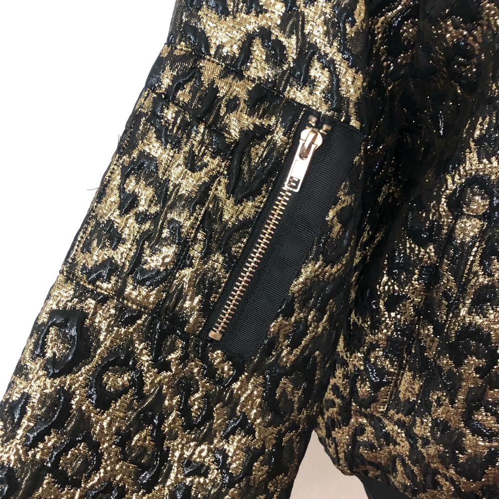 NWOT Nasty Gal Metallic Leopard Bomber Jacket L - Picture 6 of 11
